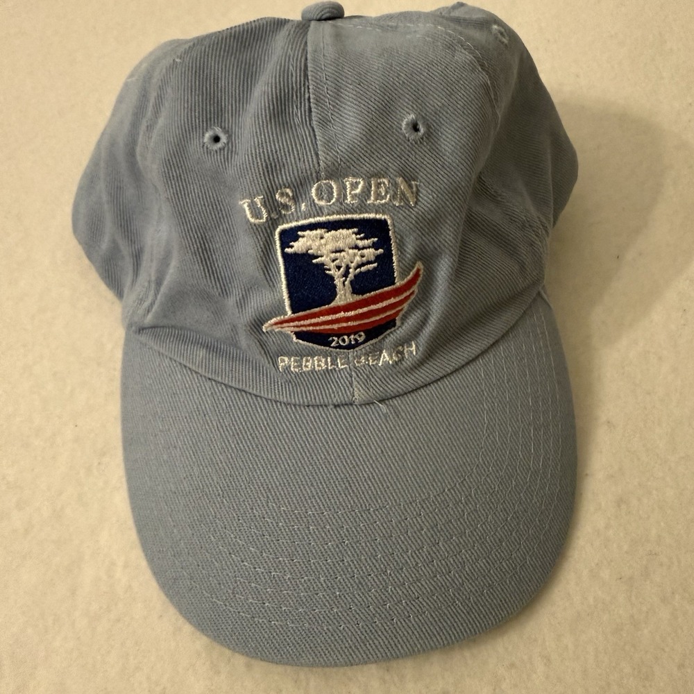 US Open Pebble Beach 2019 Golf Hat Cap USGA Member Light Blue Adjustable